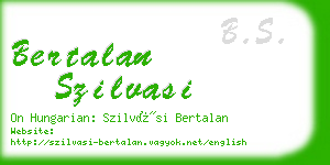 bertalan szilvasi business card